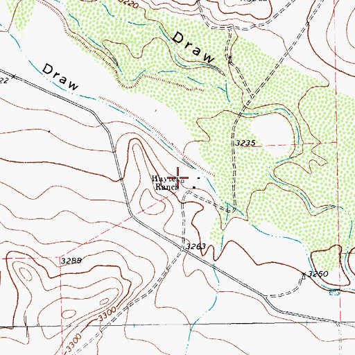 Topographic Map of Hayter Ranch, TX