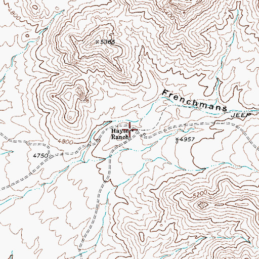 Topographic Map of Hayter Ranch, TX