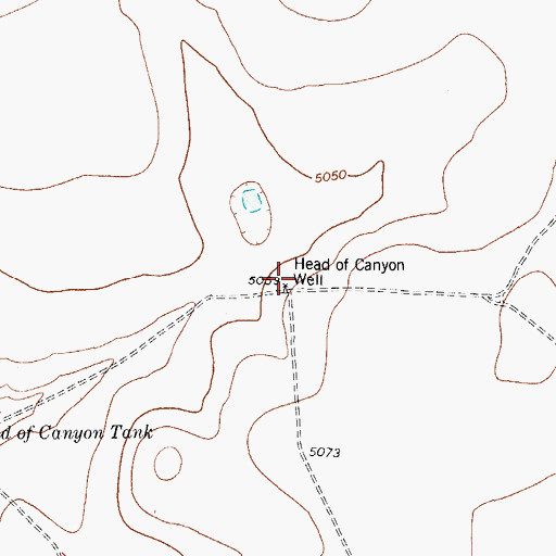 Topographic Map of Head of Canyon Well, TX