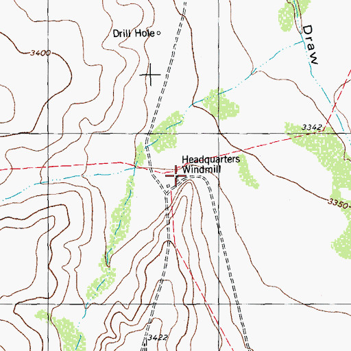 Topographic Map of Headquarters Windmill, TX