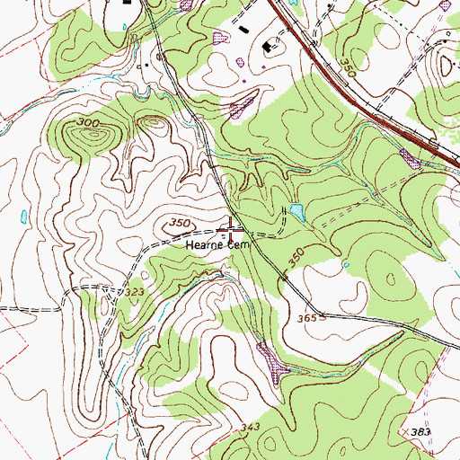 Topographic Map of Hearne Cemetery, TX