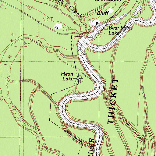 Topographic Map of Heart Lake, TX