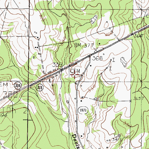 Topographic Map of Heath Long Cemetery, TX