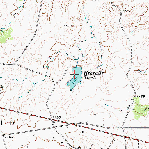 Topographic Map of Hegralle Tank, TX