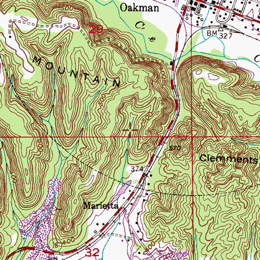Topographic Map of Days Gap Drift Mine, AL