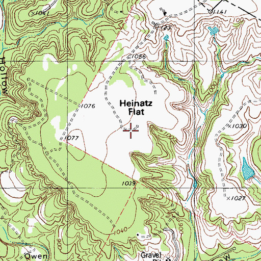 Topographic Map of Heinatz Flat, TX