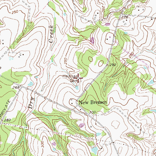 Topographic Map of Heitman Cemetery, TX