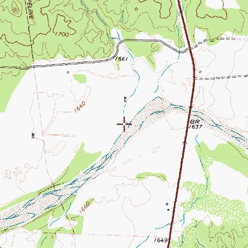 Topographic Map of Hell Roaring Creek, TX
