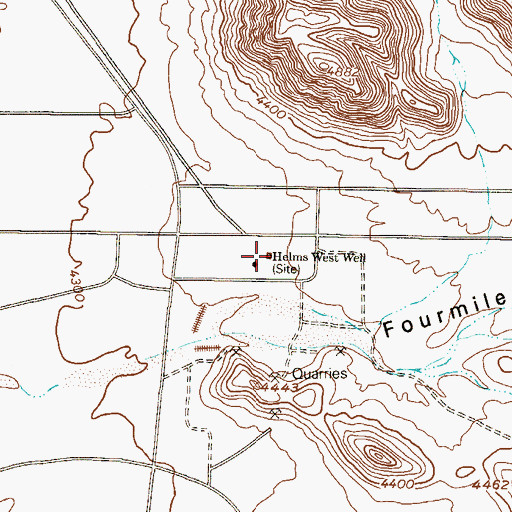 Topographic Map of Helms West Well, TX