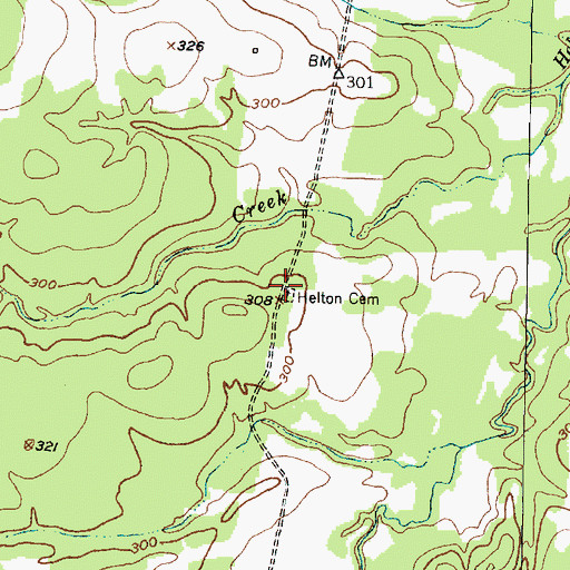 Topographic Map of Helton Cemetery, TX