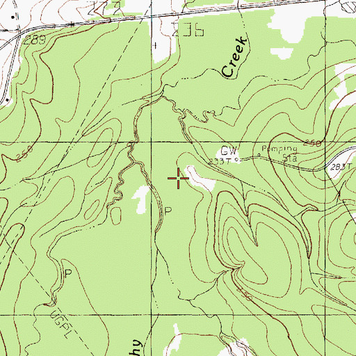 Topographic Map of Henderson Creek, TX