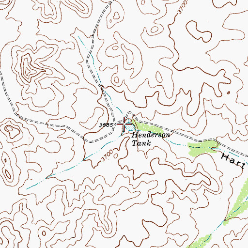 Topographic Map of Henderson Tank, TX