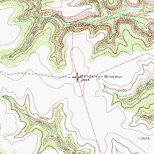Topographic Map of Henderson Windmill, TX