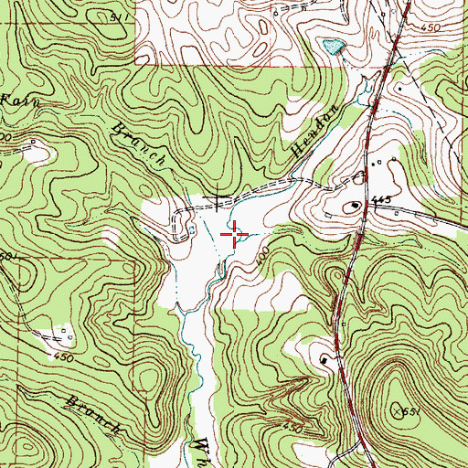 Topographic Map of Hendon Branch, TX