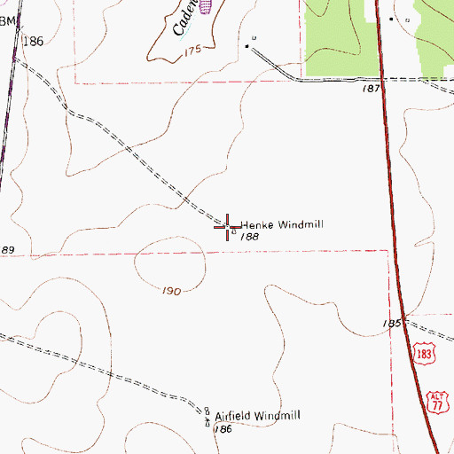 Topographic Map of Henke Windmill, TX