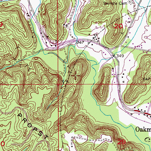 Topographic Map of Frost Drift Mine, AL
