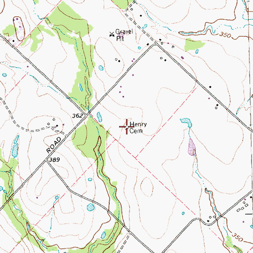 Topographic Map of Henry Cemetery, TX