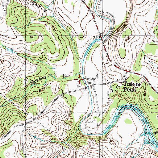 Topographic Map of Hansel Cemetery, TX