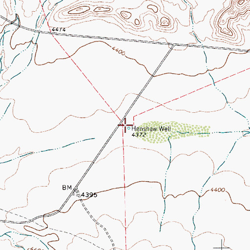 Topographic Map of Henshaw Well, TX