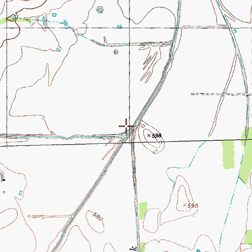 Topographic Map of Henson Creek, TX