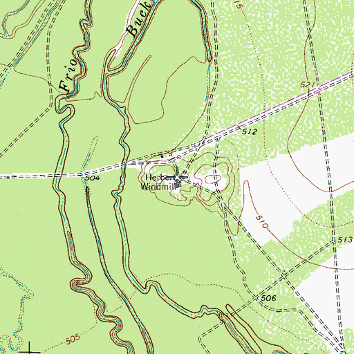 Topographic Map of Herbert Windmill, TX