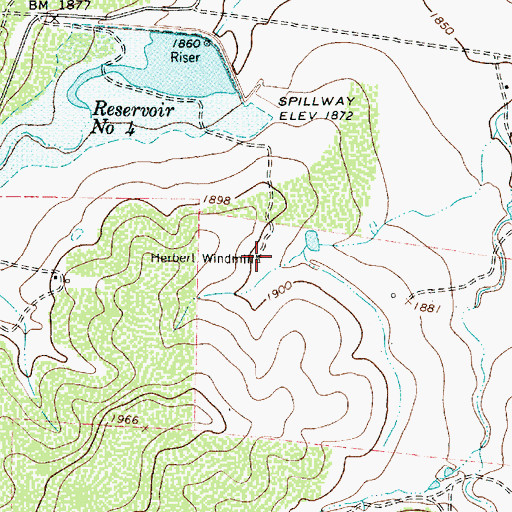 Topographic Map of Herbert Windmill, TX