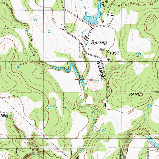 Topographic Map of Herd Pen Branch, TX