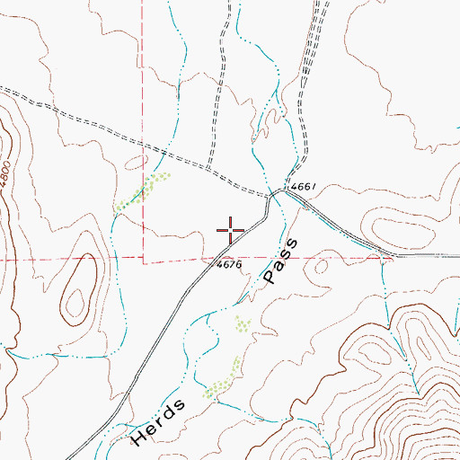 Topographic Map of Herds Pass, TX