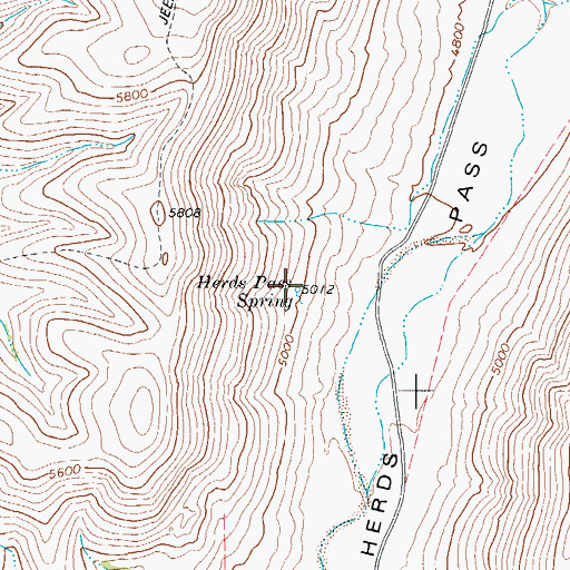 Topographic Map of Herds Pass Spring, TX