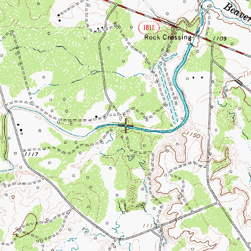 Topographic Map of Hereford Branch, TX
