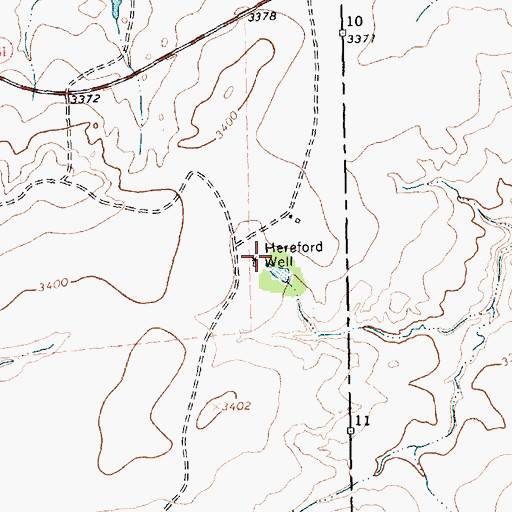 Topographic Map of Hereford Well, TX
