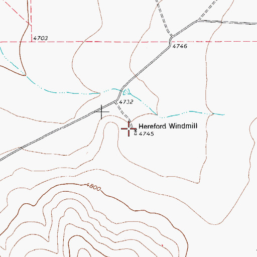 Topographic Map of Hereford Windmill, TX