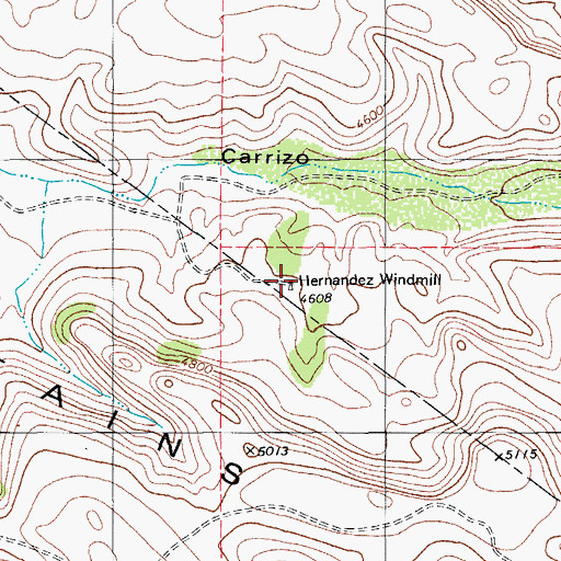 Topographic Map of Hernandez Windmill, TX