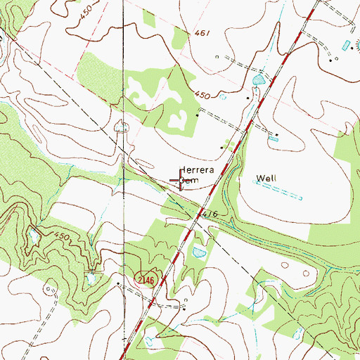 Topographic Map of Herrera Cemetery, TX