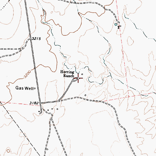 Topographic Map of Herring Ranch, TX