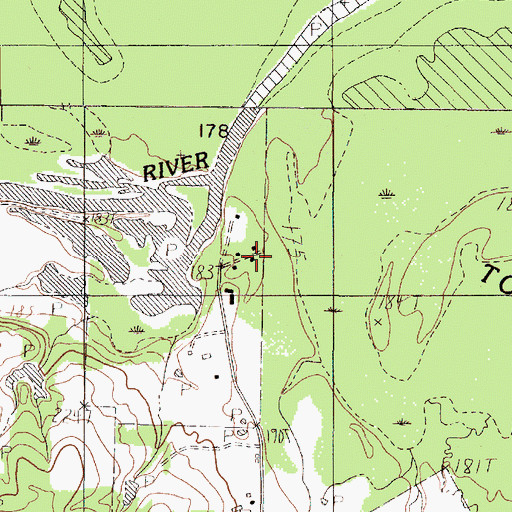 Topographic Map of Hewitt Camp, TX