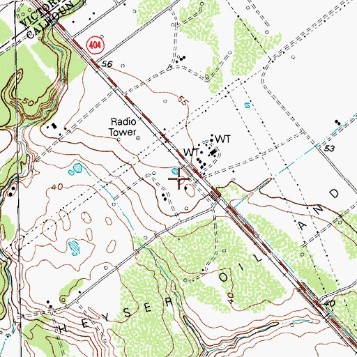 Topographic Map of Heyser Oil Field, TX