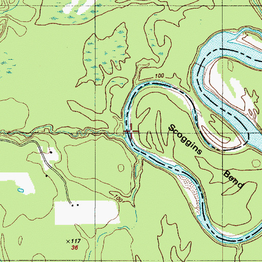Topographic Map of Hickman Creek, TX