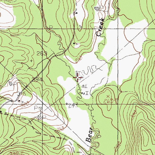 Topographic Map of Hickman Creek, TX