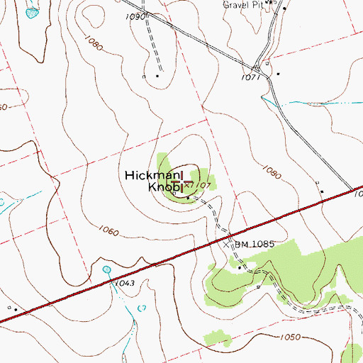 Topographic Map of Hickman Knob, TX
