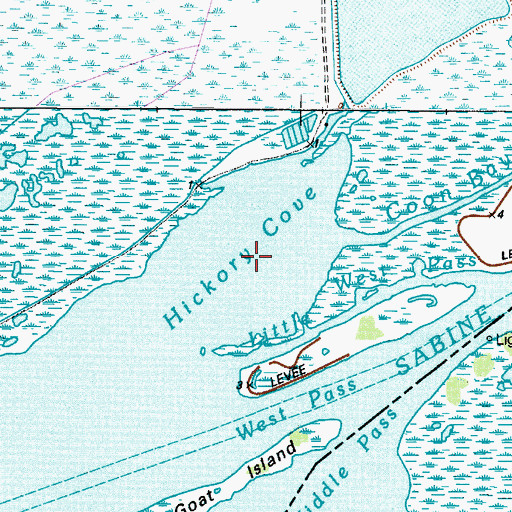 Topographic Map of Hickory Cove, TX