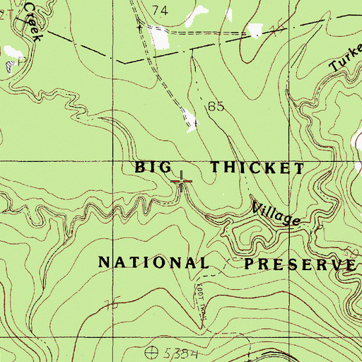 Topographic Map of Hickory Creek, TX