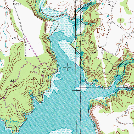 Topographic Map of Hickory Creek, TX