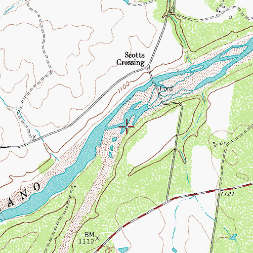 Topographic Map of Hickory Creek, TX