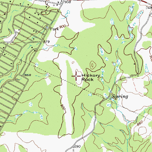Topographic Map of Hickory Rock, TX