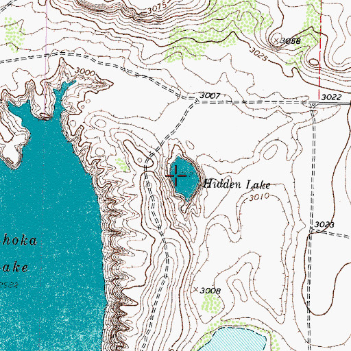 Topographic Map of Hidden Lake, TX