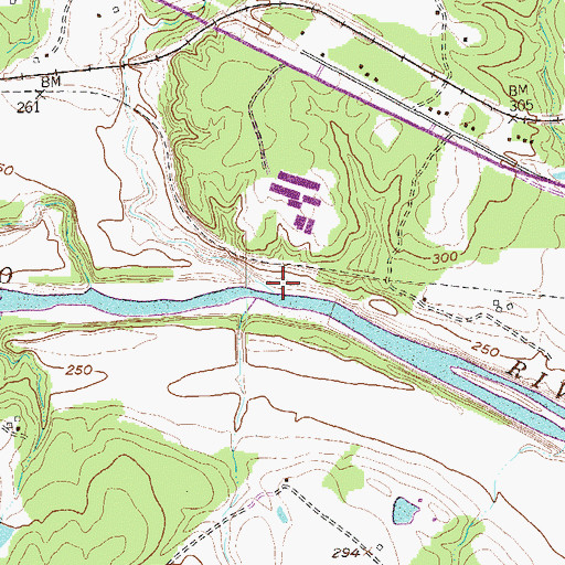 Topographic Map of High Hill Creek, TX