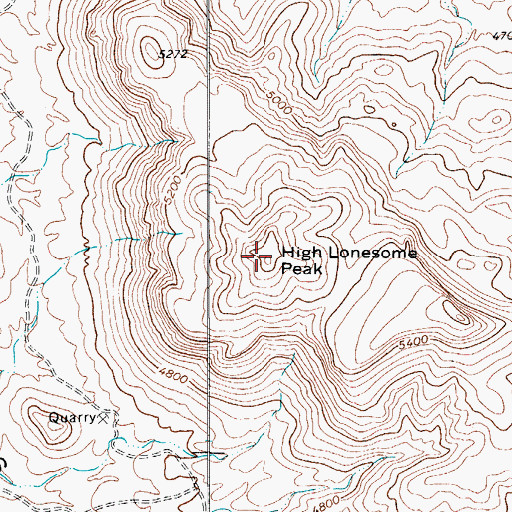 Topographic Map of High Lonesome Peak, TX