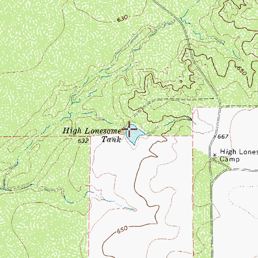 Topographic Map of High Lonesome Tank, TX