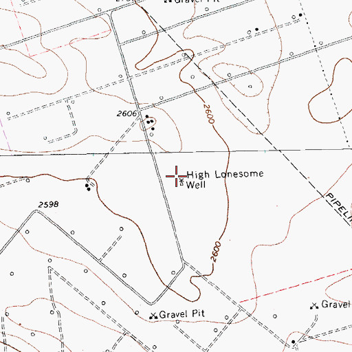 Topographic Map of High Lonesome Well, TX